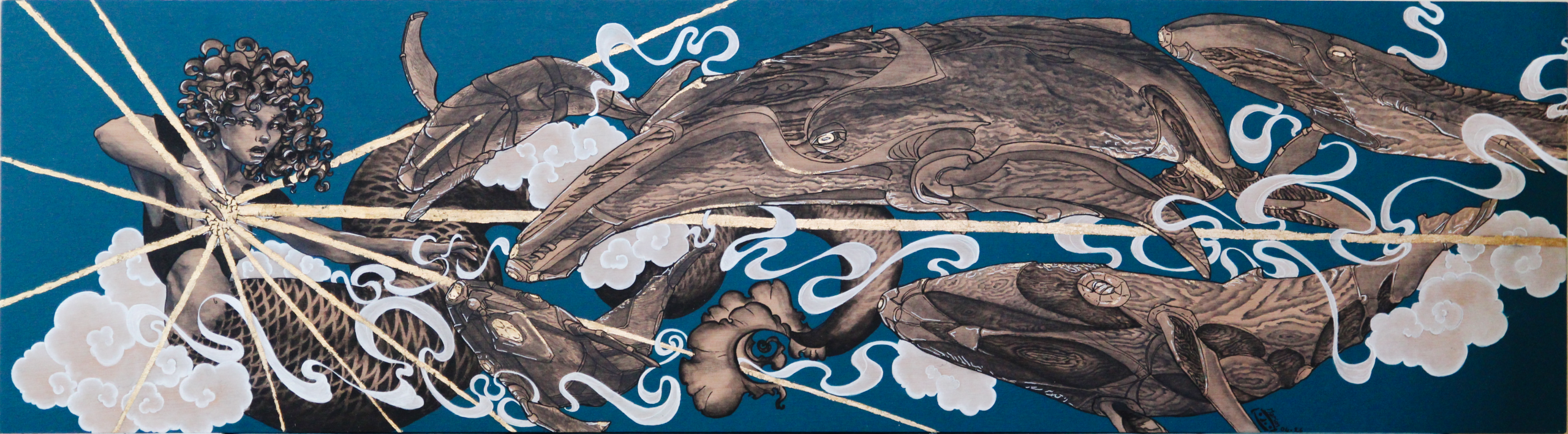 Illustration de peinture pour vente . acrylique sur planche de bois